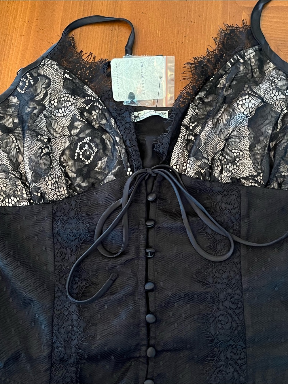 NWT NEW!! Free People Black Lace Camisole with Intimately Tag - Picture 7 of 9
